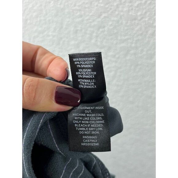 Zella Mesh Striped Mid-Rise Cropped Leggings Size XS Charcoal Gray Athletic Yoga - Picture 10 of 10